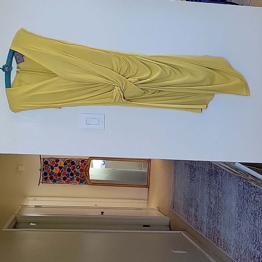 100% Rayon Costello Tagliapietra Yellow Dress